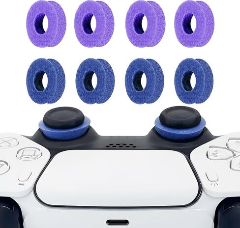 8 Pack Precision Rings for PS4/5, Precision Rings for Xbox, Compatible with Xbox Controllers Accessories–Control with Soft Silicone Rings – Compatible with Fortnite & FPS Games，Blue+Purple in Kuwait