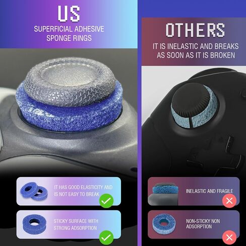8 Pack Precision Rings for PS4/5, Precision Rings for Xbox, Compatible with Xbox Controllers Accessories–Control with Soft Silicone Rings – Compatible with Fortnite & FPS Games，Blue+Purple in Kuwait