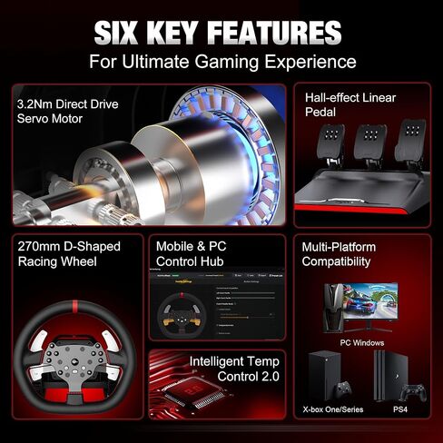 PXN V10 PRO Direct Drive Sim Racing Wheel, 3.2Nm Force Feedback in Kuwait