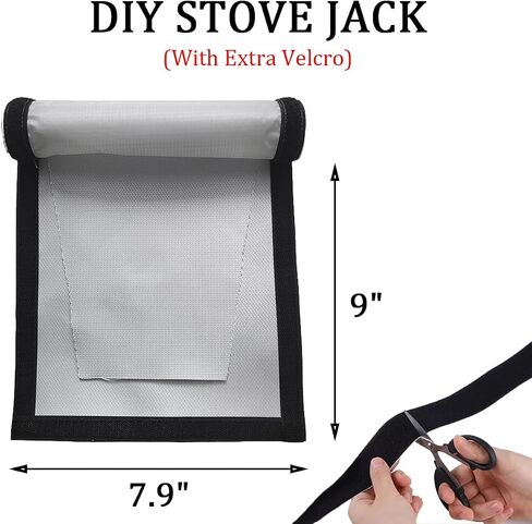 Tent Stove Jack with Rain Flap DIY Removable Heat-Resistant Stoves Jack Kit for Hot Tent Heat-Proof 7.9" x 9" in Kuwait
