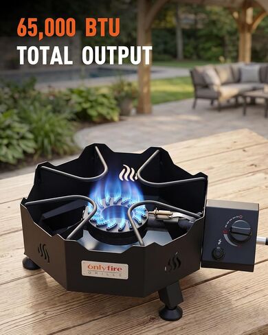 ONLYFIRE GRILLS Tabletop Gas Burner, Propane Camping Stove with Hose, GS366 in Kuwait