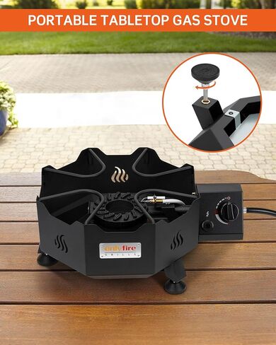 ONLYFIRE GRILLS Tabletop Gas Burner, Propane Camping Stove with Hose, GS366 in Kuwait