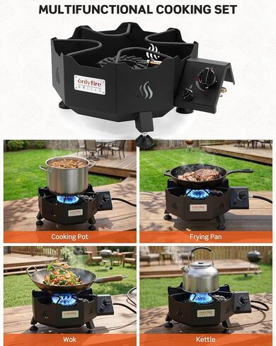 ONLYFIRE GRILLS Tabletop Gas Burner, Propane Camping Stove with Hose, GS366 in Kuwait