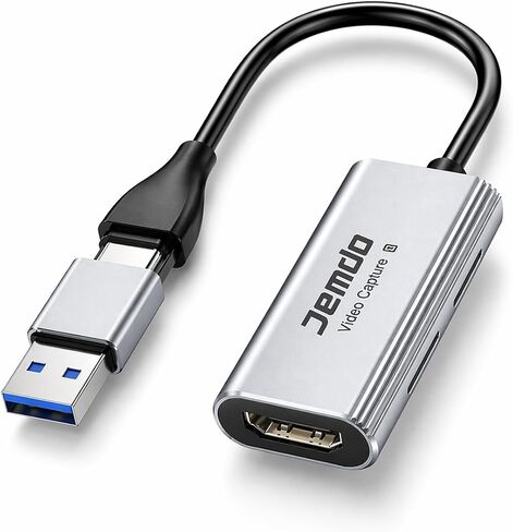 JEMDO USB3.0 HDMI Capture Card, 4K USB C Video Capture Card for Switch 2 Gaming Live Streaming, 1080P 60FPS Plug & Play in Kuwait