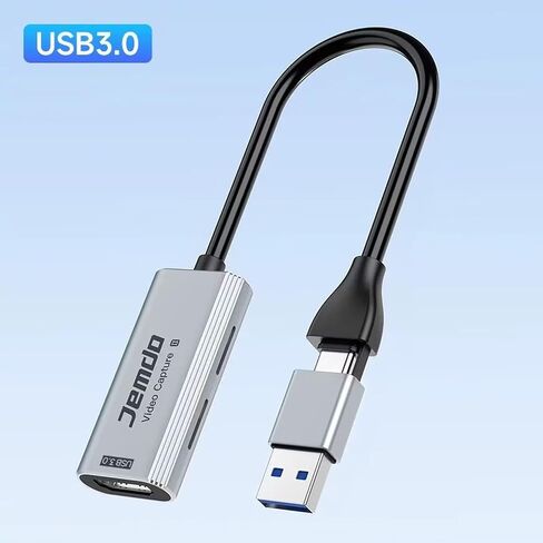 JEMDO USB3.0 HDMI Capture Card, 4K USB C Video Capture Card for Switch 2 Gaming Live Streaming, 1080P 60FPS Plug & Play in Kuwait