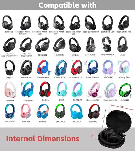 Ginsco Hard Case for Soundcore by Anker, Space One, Active Noise Cancelling Headphones/Ear muffs, Case for OneOdio Pro 10/A70/A71, ATH M20X/M30X/M40X, Sony MDR7506 etc Studio Monitor Headphone in Kuwait