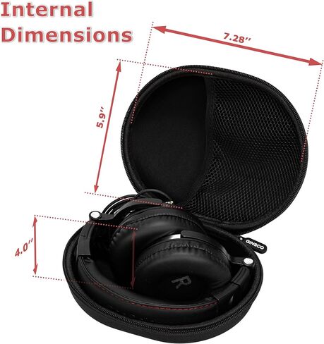 Ginsco Hard Case for Soundcore by Anker, Space One, Active Noise Cancelling Headphones/Ear muffs, Case for OneOdio Pro 10/A70/A71, ATH M20X/M30X/M40X, Sony MDR7506 etc Studio Monitor Headphone in Kuwait