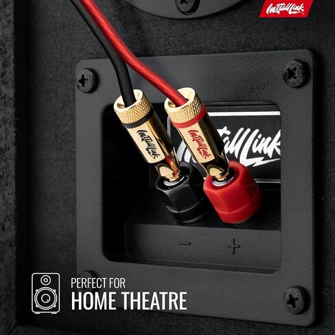 Install Link 16 AWG Gauge Speaker Wire, 100 Feet (CCA) + 12 Banana Plugs in Kuwait