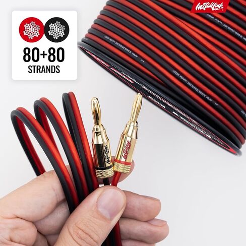 Install Link 16 AWG Gauge Speaker Wire, 100 Feet (CCA) + 12 Banana Plugs in Kuwait