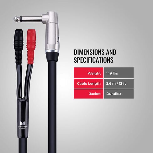 Monster Prolink Performer 600 Combo Amp Speaker Cable: 3 ft, Combo Amp 1/4" to Faston Speaker Cable in Kuwait