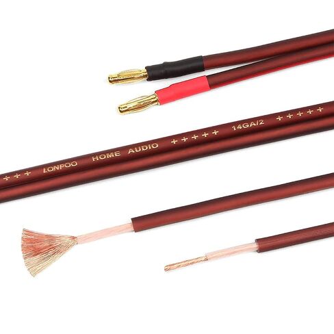 LONPOO Oxygen Free Pure Copper 14 Gauge Speaker Wire in Kuwait