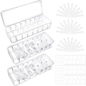 ProSuites Cable Organizer Box with Lid, 3 Pcs Clear Cord Storage Organizer with 30 Cable Ties 62 Cable Labels, Charger Organizer for Office Desk Drawer Organizers and Accessories in Saudi Arabia