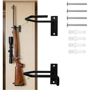 Gun Rack Wall Mount, Adjustable Rifle Shotgun Wall Hanger, Parallel Gun Storage Rack with Vinyl Scratch Guard, Heavy Duty Steel Gun Holder for Closet Garage Wall Display in Kuwait
