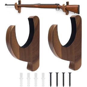 Gun Rack Solid Wood Wall Mount Rifle Hook, Horizontal Display Gun Hook with Hidden Screws, Ideal for Displaying Rifles, Shotguns, and Bows in Kuwait