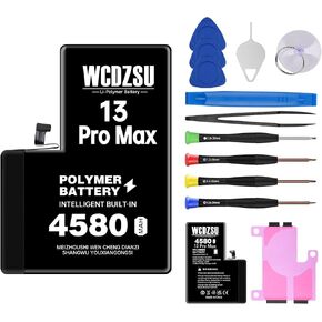 Battery Replacement for iPhone 13 Pro Max 4580mAh No Pop-up Unknown Part Warning 0 Cycle High Capacity for iPhone 13 Pro Max with Full Tool Kit Model A2484 A2641 A2644 A2645 A2643 in Kuwait