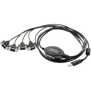 Gearmo 4 Port USB to RS232 Serial Adapter with FTDI Chipset – Supports Windows 11, 10, 8, 7, Linux & Mac, Features Plug-and-Play Without Configuration, ESD & Surge Protection (5ft Length) in Kuwait