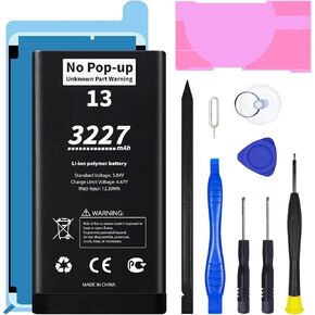 𝗡𝗼 𝗣𝗼𝗽-𝘂𝗽 𝗨𝗻𝗸𝗻𝗼𝘄𝗻 𝗣𝗮𝗿𝘁 𝗪𝗮𝗿𝗻𝗶𝗻𝗴 for iPhone 13 Diagnostic Battery,𝗧𝗿𝘂𝘁𝗵𝗳𝘂𝗹𝗹𝘆 𝗥𝗮𝘁𝗲𝗱 3227mAh Battery Replacement for iPhone 13 with Professional Repair Tool Kits in Kuwait