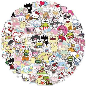 100Pcs Cool Character Sanrio Stickers for Water Bottles Skateboard Luggage Laptop Bumper Waterproof Vinyl Stickers Bulk for Boys Teens Adults (Sanri) in Saudi Arabia