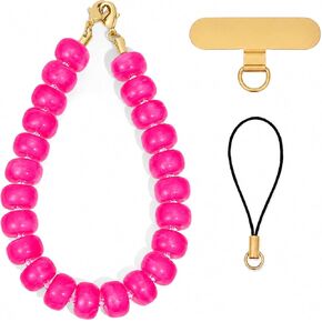 Blue/Pink Chunky Beaded Phone Charm Wrist Strap for Women in Kuwait