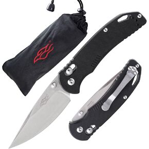 Firebird GANZO F753M1 Pocket Folding Knife G-10 Anti-Slip Handle with Clip 440C Stainless Steel Blade Camping Fishing Outdoor Folder EDC Knife (Black) in Kuwait