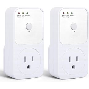 2 Pcs Outlet Surge Protector, 1800W Voltage Protector Socket with Ground & Protected Light Indicators for Refrigerator, Air Conditioner Washing Machine, US Standard 110V in Kuwait