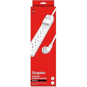 Staples TECH 6-Outlet Surge Protector, 6 Ft Braided Cord, 1800J in Kuwait