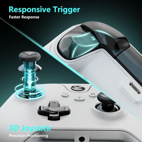 YAEYE Wired Controller for Xbox One, Enhanced Gaming Controller Compatible with Xbox Series X|S / PC Windows 10/11, Plug-and-Play with Dual Vibration Motors 3.5mm Headset Jack, 7.2ft Long USB Cable - White in Kuwait