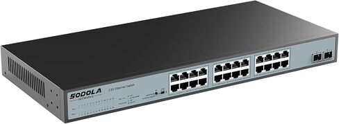 SODOLA 24 Port 2.5Gb Switch,Unmanaged,24X2.5G Base-T Ports,2X10G SFP+ in Kuwait