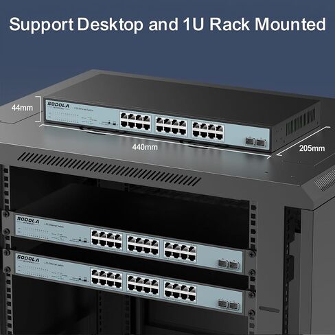 SODOLA 24 Port 2.5Gb Switch,Unmanaged,24X2.5G Base-T Ports,2X10G SFP+ in Kuwait