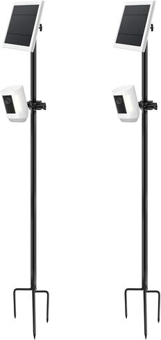 Ground Stake Mount Stand with Solar Panel Bracket, 2 Pack Universal Camera Holder Compatible with Ring, Blink, Arlo, Eufy, Wyze, Google Nest, Simplisafe, for Outdoor Cameras & Solar Panels in Saudi Arabia