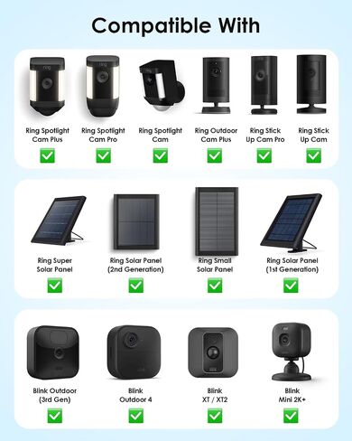 Ground Stake Mount Stand with Solar Panel Bracket, 2 Pack Universal Camera Holder Compatible with Ring, Blink, Arlo, Eufy, Wyze, Google Nest, Simplisafe, for Outdoor Cameras & Solar Panels in Saudi Arabia