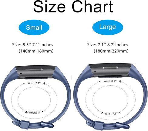 PACK 3 Silicone Bands for Fitbit Charge 4 / Fitbit Charge 3 / Charge 3 SE Replacement Wristbands for Women Men Small Large(Without Tracker) (Large: for 7.1"-8.7" wrists, Black+Navy Blue+Slate Grey) in Kuwait