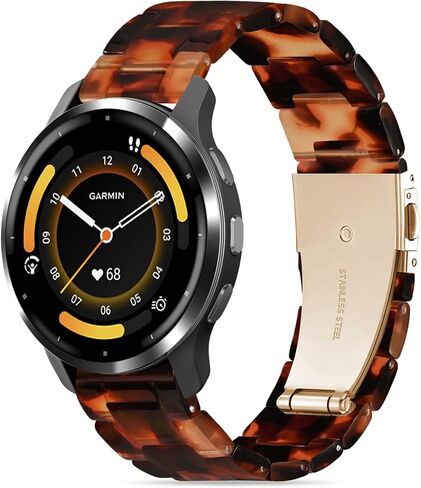 Compatible with Garmin Venu 3s Watch Band Resin, 18mm Strap Compatible for Garmin Venu 4s 41mm/Venu 2s/Forerunner 265s/255s/Vivoactive 4s Wristband Bracelet Replacement with Stainless Steel Buckle in Kuwait