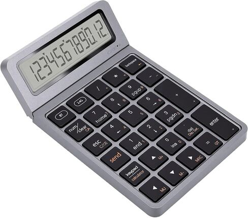 Fockety 2.4GHz Wireless Bluetooth Number Pad with LCD Display, 28 Keys (Dark Gray) in Saudi Arabia