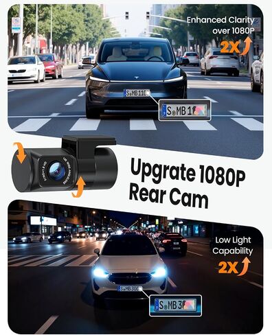 4K Dash Cam Front and Rear, Built-in WiFi GPS, 3" IPS Screen, HDR Night Vision Dash Camera for Cars, G-Sensor App Control, Emergency Lock, Accident Record, Parking Mode, Support 512GB Max in Kuwait