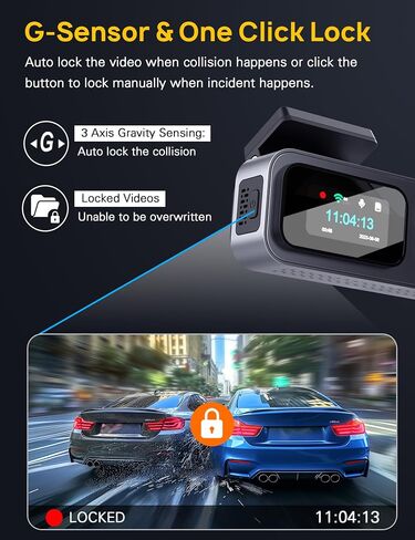 Anyski 3 Channel 4K Dash Cam Front and Rear Inside, Built-in 5G WiFi, 4K+1080P+1080P Dash Camera for Cars with 64GB Card, Dashcam with Loop Recording, G-Sensor, 24H Parking Monitor, Silver in Kuwait
