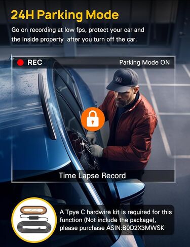Anyski 3 Channel 4K Dash Cam Front and Rear Inside, Built-in 5G WiFi, 4K+1080P+1080P Dash Camera for Cars with 64GB Card, Dashcam with Loop Recording, G-Sensor, 24H Parking Monitor, Silver in Kuwait