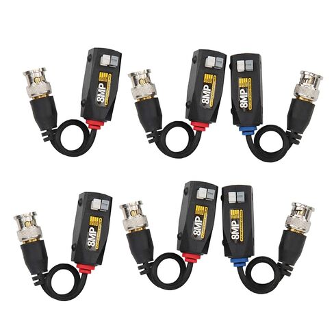 6Pcs Video Power Balun, HD Video Power Balun for CVI TVI AHD CVBS, 8MP Anti Thunder Transceiver with Twisted Pair Transmission up to 400M for CCTV Security Systems in Kuwait