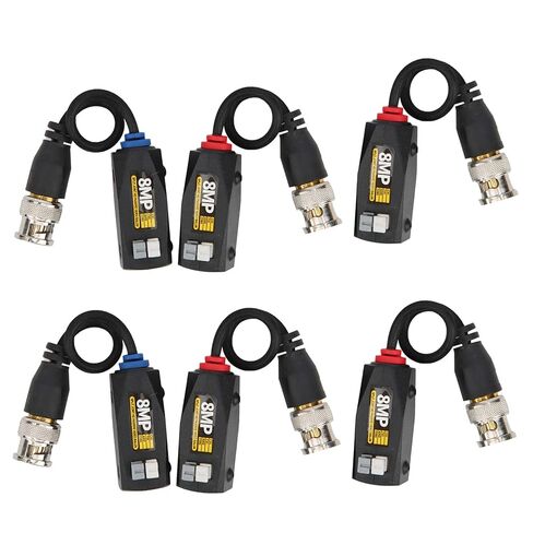 6Pcs Video Power Balun, HD Video Power Balun for CVI TVI AHD CVBS, 8MP Anti Thunder Transceiver with Twisted Pair Transmission up to 400M for CCTV Security Systems in Kuwait