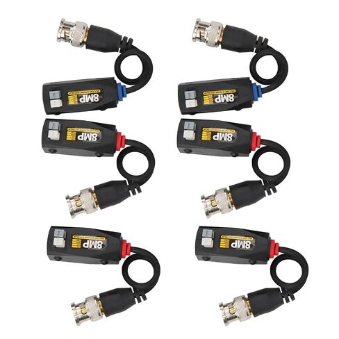 6Pcs Video Power Balun, HD Video Power Balun for CVI TVI AHD CVBS, 8MP Anti Thunder Transceiver with Twisted Pair Transmission up to 400M for CCTV Security Systems in Kuwait