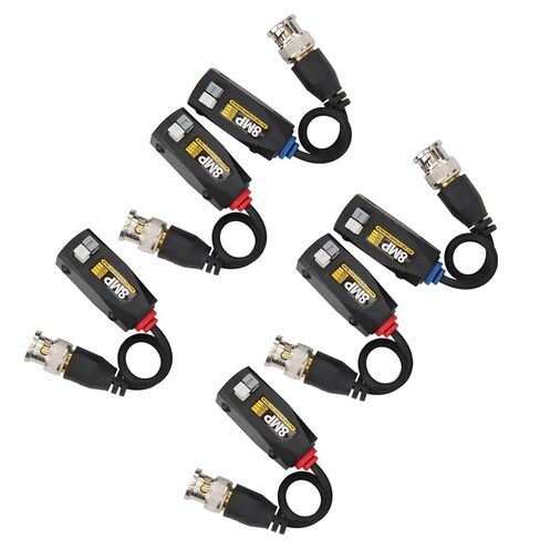 6Pcs Video Power Balun, HD Video Power Balun for CVI TVI AHD CVBS, 8MP Anti Thunder Transceiver with Twisted Pair Transmission up to 400M for CCTV Security Systems in Kuwait