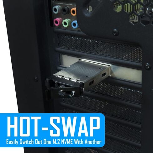 Kingwin M.2 Nvme SSD to PCIe 3.0/4.0 Removable SSD Mobile Rack for PCIe Expansion Slot Tool-Less Installation and Triangle Key Lock in Kuwait