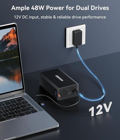 VANGREE Dual Bay RAID Hard Drive Enclosure for 2.5"/3.5" SATA HDD/SSD in Kuwait