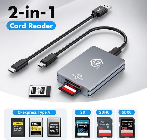 CFexpress Type A & SD Dual-Slot Card Reader, 10Gbps USB 3.2 Gen 2 Adapter in Kuwait