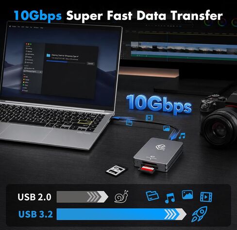 CFexpress Type A & SD Dual-Slot Card Reader, 10Gbps USB 3.2 Gen 2 Adapter in Kuwait