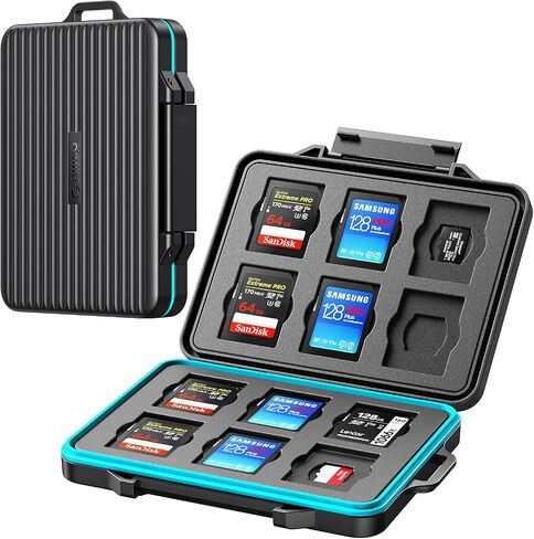 ORICO 24 Slots SD Card Case Holder Water Resistant & Anti-Shock Memory Card Case for SD/Micro SD SDXC SDHC TF Card Carrying Storage Organizer Protector Cover with Labels&Carabiner in Kuwait