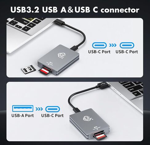 CFexpress Type A & SD Dual-Slot Card Reader, 10Gbps USB 3.2 Gen 2 Adapter in Kuwait