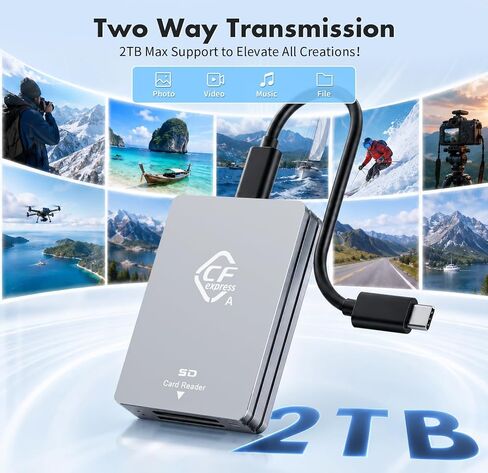 CFexpress Type A & SD Dual-Slot Card Reader, 10Gbps USB 3.2 Gen 2 Adapter in Kuwait