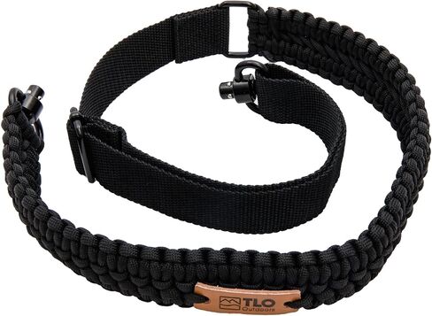 TLO Outdoors Paracord Rifle Sling with Quick Detach (QD) Swivels | ONLY Fits Guns, Shotguns, Crossbows with QD Mount Receiver/Sockets | Extra Wide, No-Slip Adjustable 2-Point Strap in Kuwait
