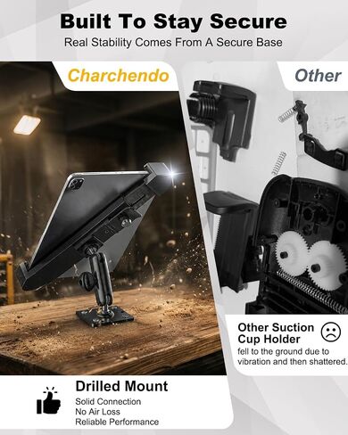 Charchendo Anti-Theft Tablet Mount, Anti-Rust Drill-Down Arm, Wall & Boat in Kuwait